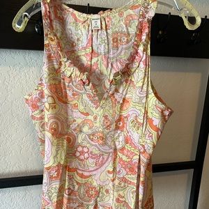 Old Navy ruffle neck paisley print tank